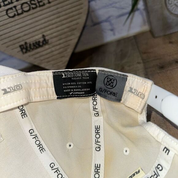 G/Fore Embroidered RANCH Flexfit 110 Tech Golf Hat White Baseball Cap Snapback - Picture 9 of 10